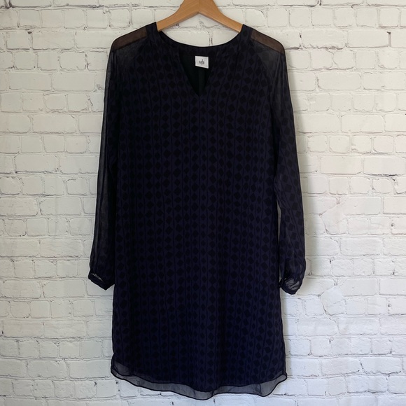 Cabi Harlequin Diamond Shift Dress purple/black size Small - Picture 5 of 9